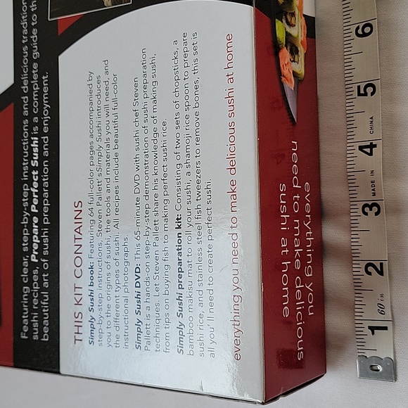 Complete Sushi Preparation Kit and DVD Kit Chopsticks Rolling Mat Rice Spoon - Picture 3 of 4
